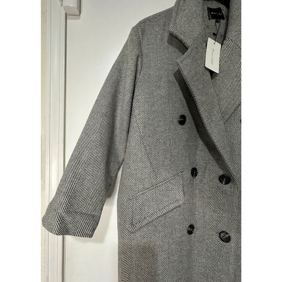 Line and Dot Paola Coat Heather Grey Wool Blend Size Small NWT Button Closure - Picture 5 of 16